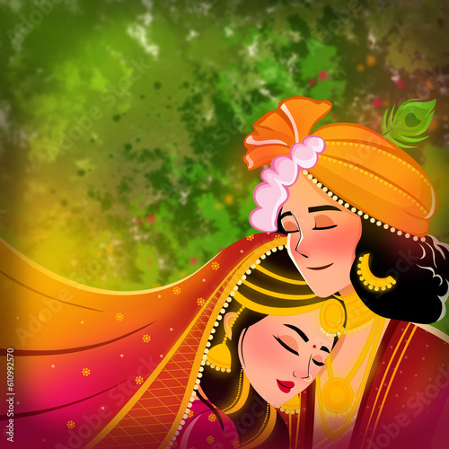 Fotografi Radha Krishna Vector Art / Radha Krishna Illustration