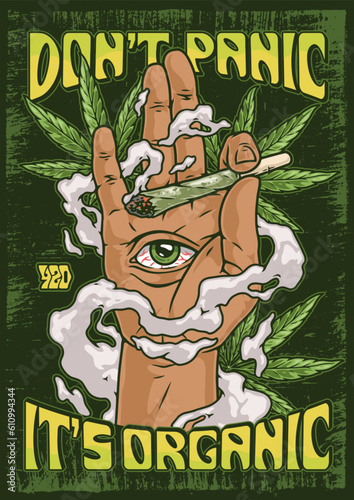 Hand with joint colorful poster