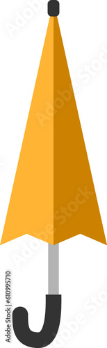 Yellow close umbrella doodle icon PNG