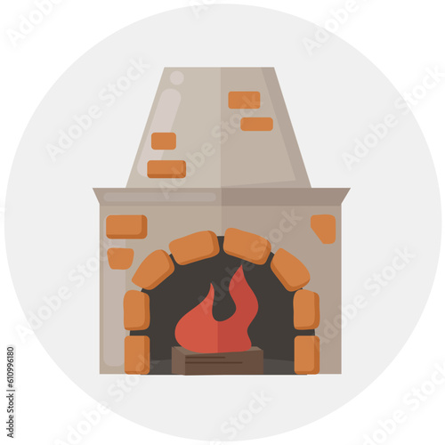 Fireplace icon clipart avatar logotype isolated vector illustration