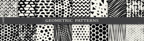 Seamless geometric halftone pattern set