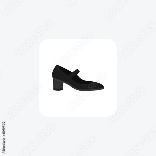  Mary Janes Vintage Charm Vector Flat Icon Isolated on white Background

