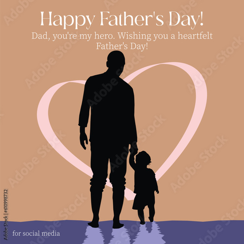 Father's Day illustration design that is editable for social media post