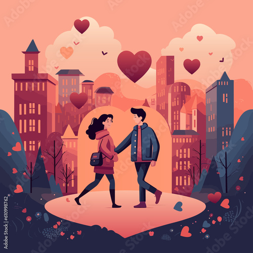 Фотография lovers in the city, valentines day, couple love