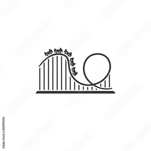 Roller coaster track icon. Simple illustration of roller coaster track vector icon 