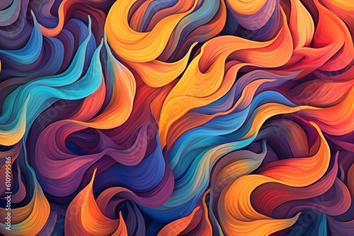 abstract colorful pattern with waves, generative ai