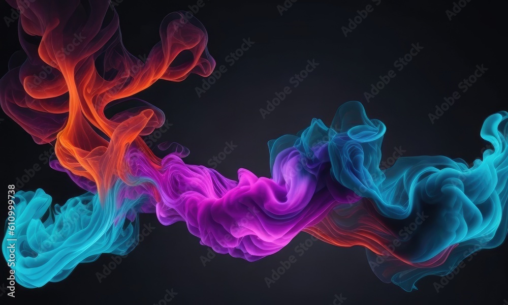 Floating smoke isolated on a dark background Floating smoke isolated on a dark background