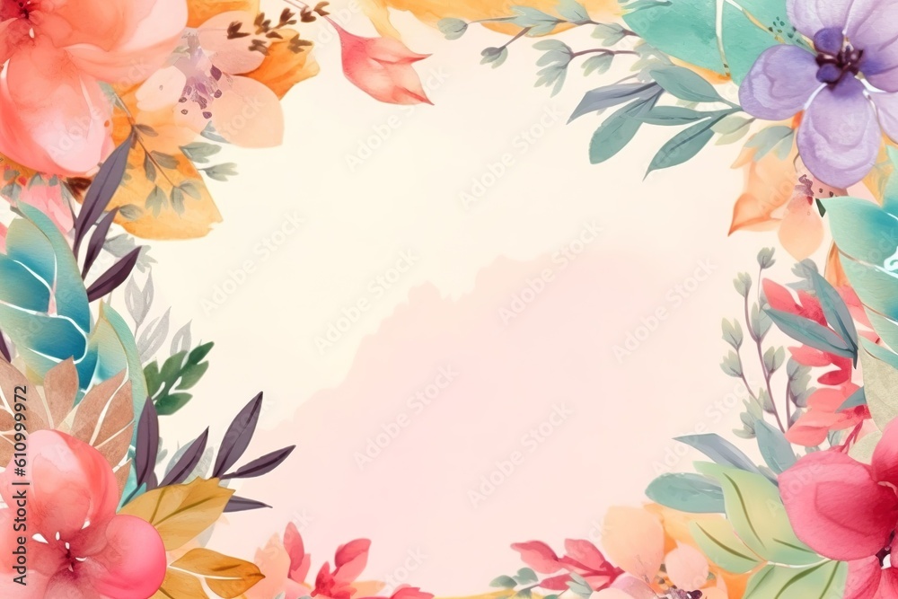 frame of flowers and butterflies, generative ai frame of flowers and butterflies, generative ai