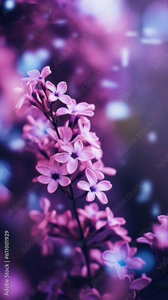 Fototapeta premium Soft and dreamy lilac background. Concept of depth and charm. Generative AI