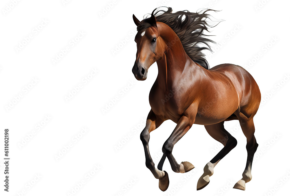Fototapeta premium Brown horse on isolated