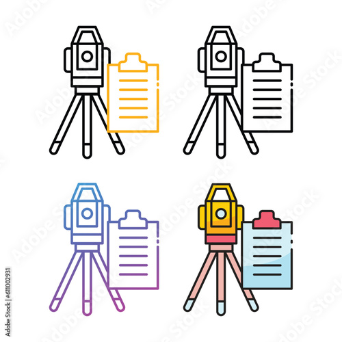 Theodolite icon design in four variation color