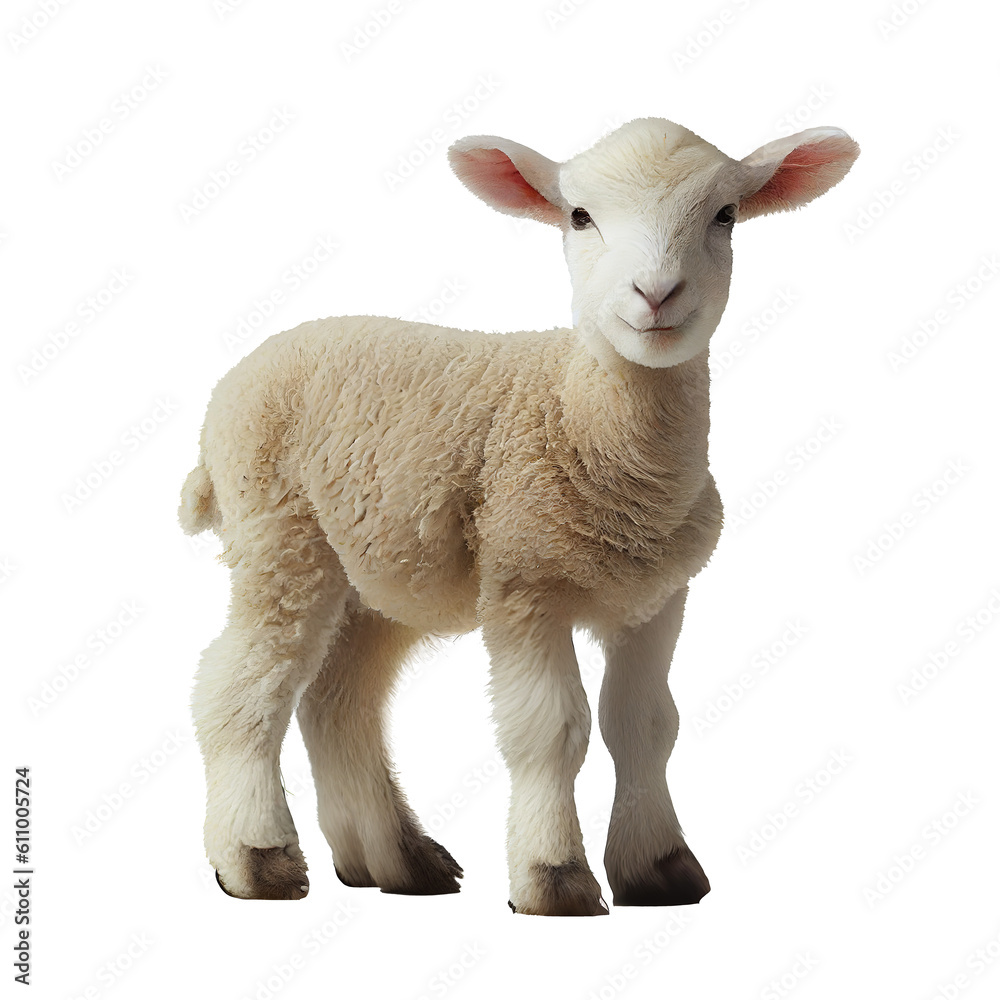 Fototapeta premium young sheep lamb isolated on background