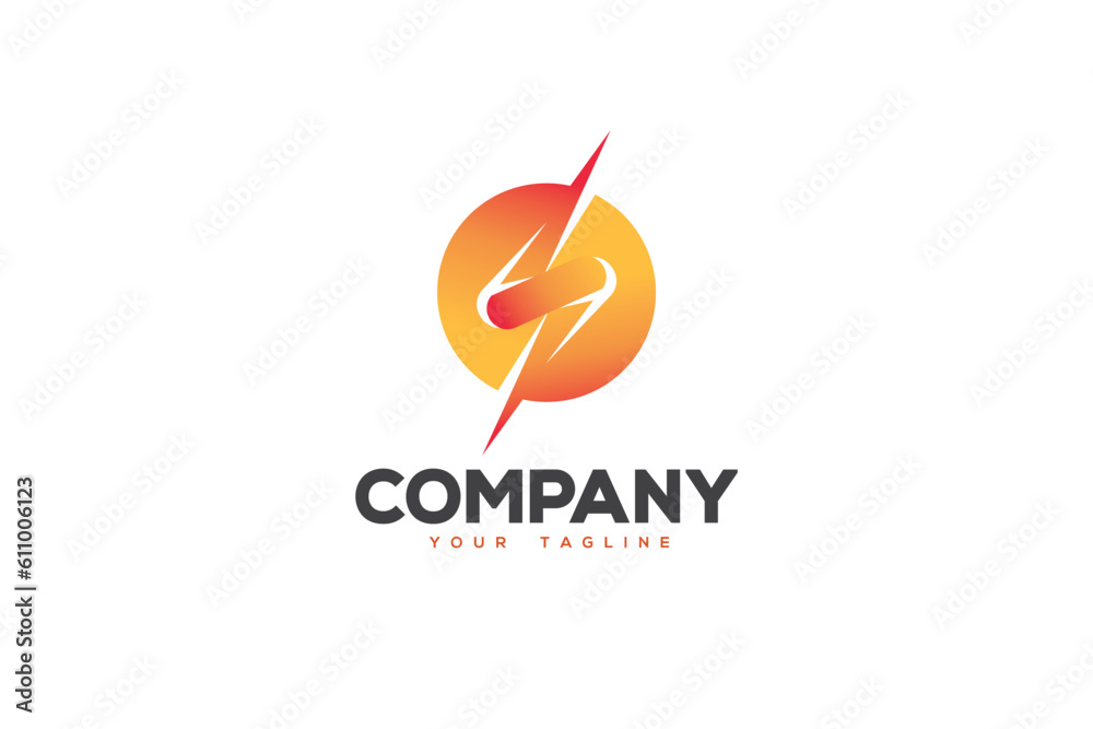 Logo design of a lightning bolt. Logo design of a lightning bolt.