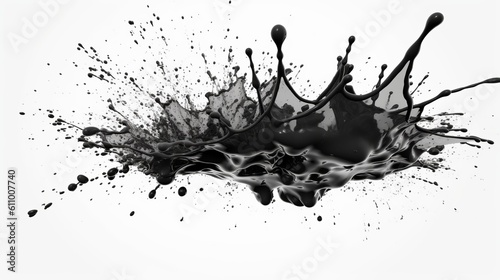 Ink splash on white background. Generative ai