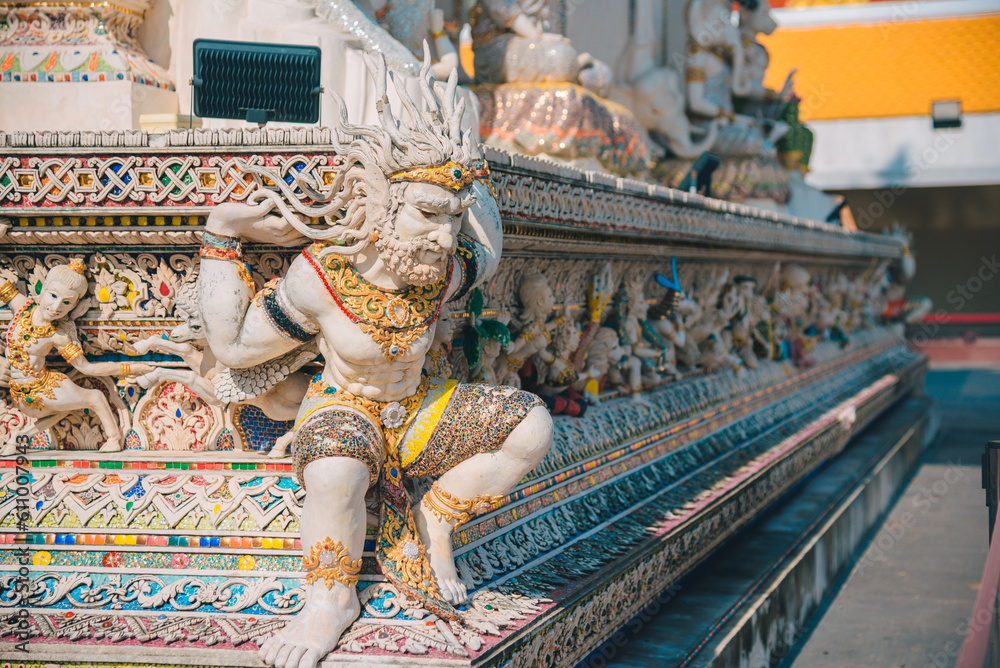 Obraz premium The Architecture Of Wat Pariwas,,Beautiful Temple In Bangkok Or,Temple In Thailand.