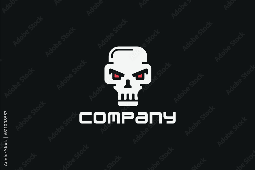 Creative logo design of a skull.
Creative logo design of a skull.