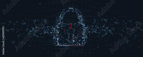 Cybersecurity and information or network protection. Future technology web services for business and internet project