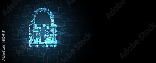 Cybersecurity and information or network protection. Future technology web services for business and internet project