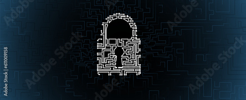 Cybersecurity and information or network protection. Future technology web services for business and internet project