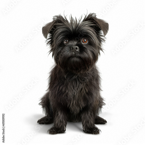 Affenpinscher dog isolated in white background, ai generative