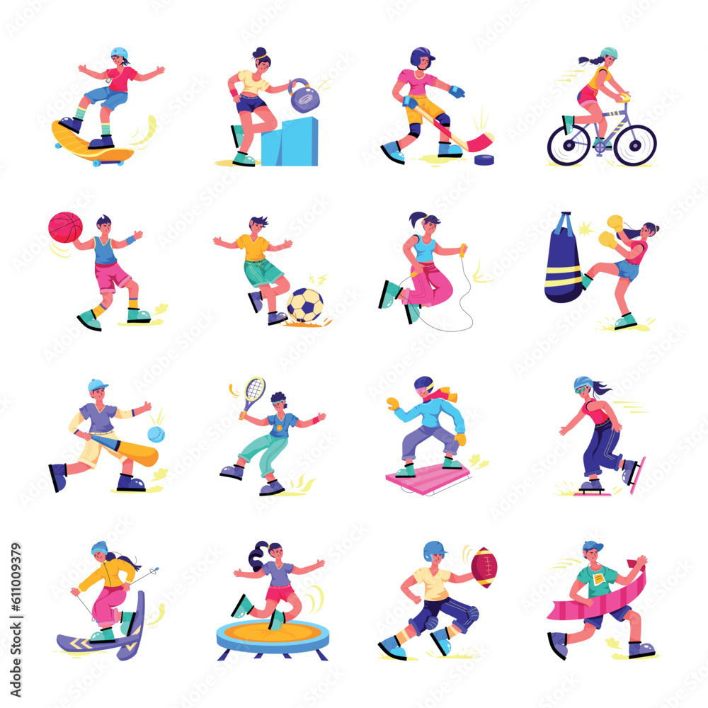Pack of Sports Flat Illustrations
Pack of Sports Flat Illustrations