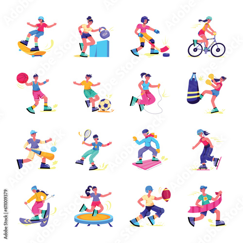 Pack of Sports Flat Illustrations