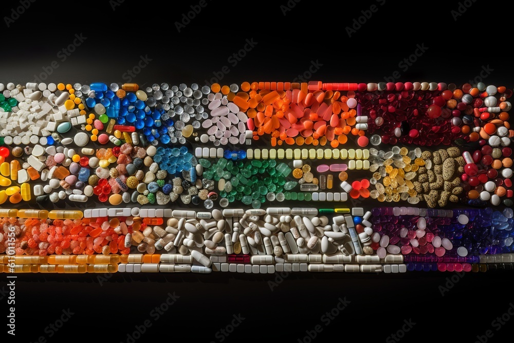 close up of pills in a box, isoalted, generative ai