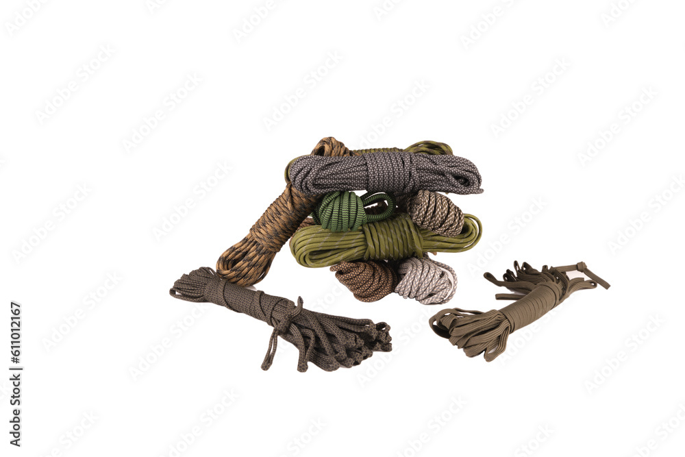 cord strong paracord tactical, isolated, tourist 550, different color