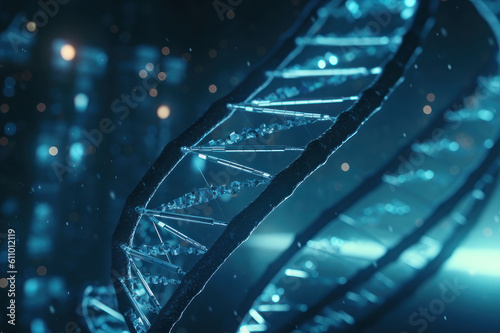 DNA helix. Medical concept, science. AI generative.