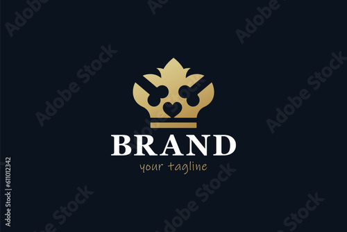 Creative logo design of a crown with bones insid eit designated to the pet industry.