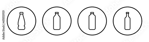 Bottle icon set illustration. bottle sign and symbol