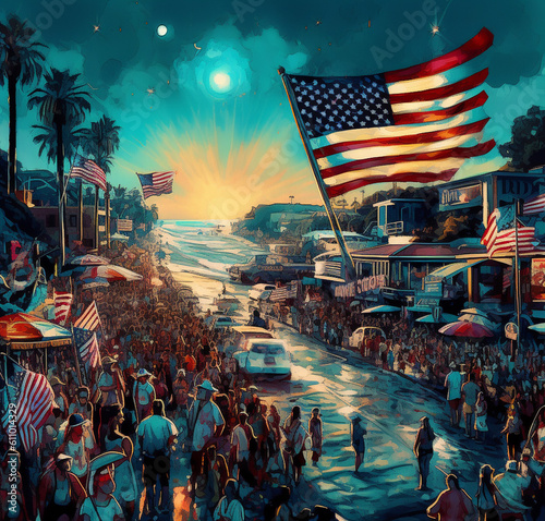 Fourth of july celebration, 4th july america and fourth of july independence day. Generative AI