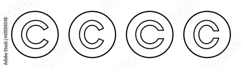 Copyright icon set illustration. copyright sign and symbol