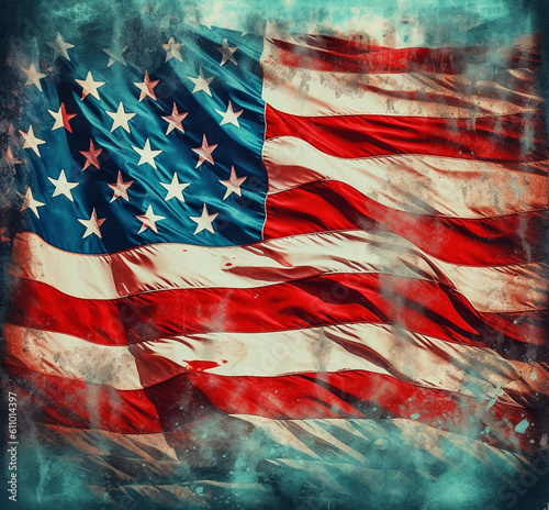 American flag background, happy fourth of july and 4th july america. Generative AI