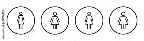 Female icon set illustration. woman sign and symbol