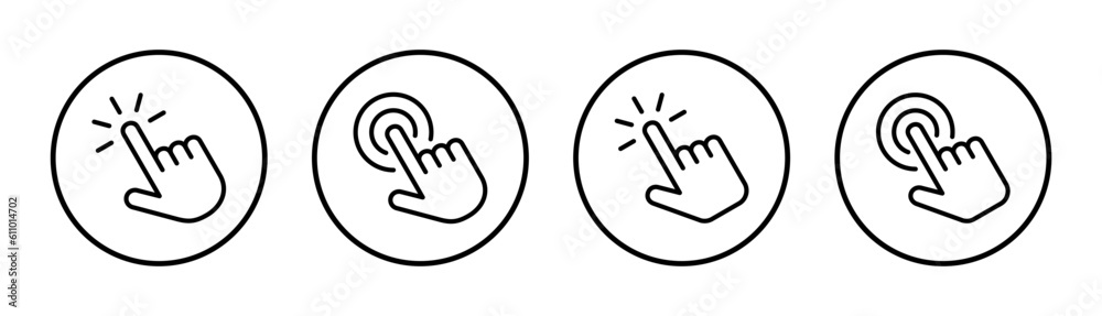 Hand click icon set illustration. pointer sign and symbol. hand cursor icon Hand click icon set illustration. pointer sign and symbol. hand cursor icon