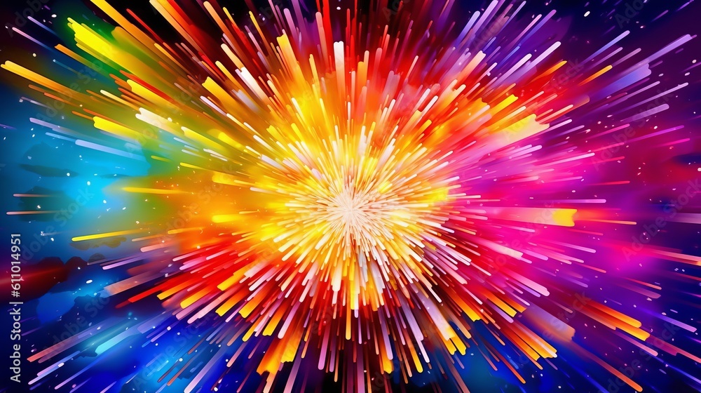 Explosive burst of bright colors background. Generative ai Explosive burst of bright colors background. Generative ai