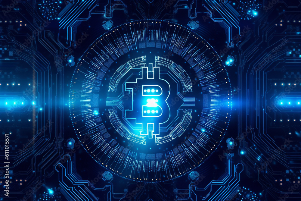 Obraz premium Generative ai. Bitcoin close up illustration