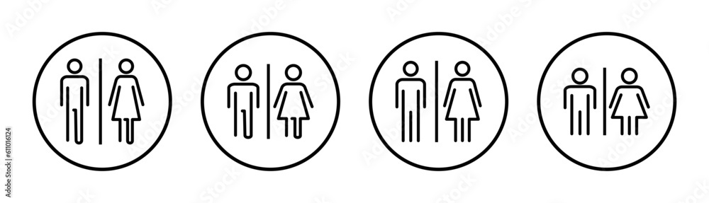 Toilet icon set illustration. Girls and boys restrooms sign and symbol. bathroom sign. wc, lavatory Toilet icon set illustration. Girls and boys restrooms sign and symbol. bathroom sign. wc, lavatory