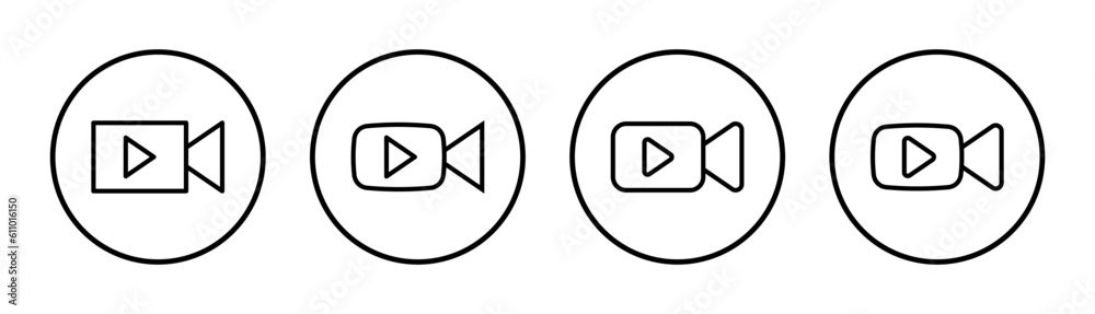 Video icon set illustration. video camera sign and symbol. movie sign. cinema Video icon set illustration. video camera sign and symbol. movie sign. cinema