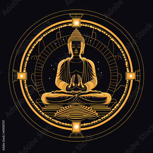 Buddha In Lotus Position. Generative AI