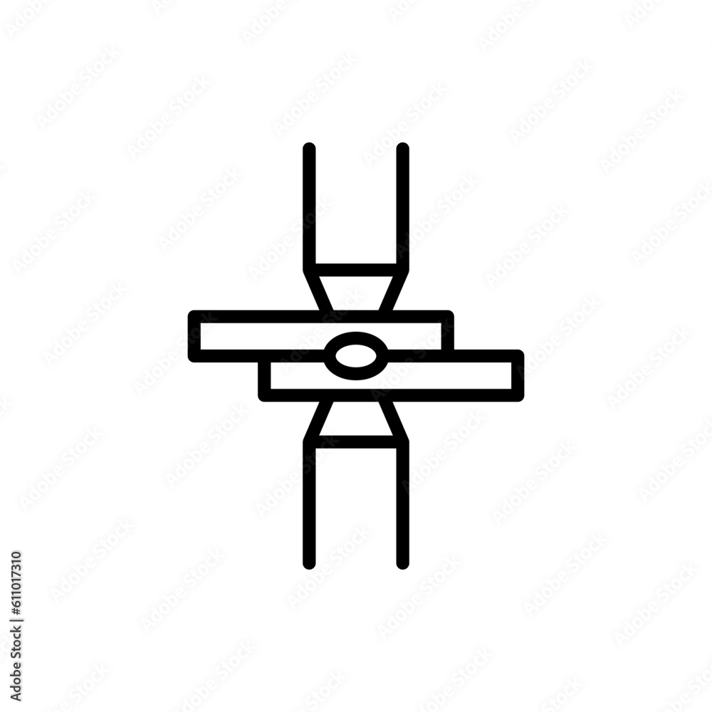Welding seam icon. Welding of metals by resistance spot welding. Heating metal with electric current. Welding seam icon. Welding of metals by resistance spot welding. Heating metal with electric current.
