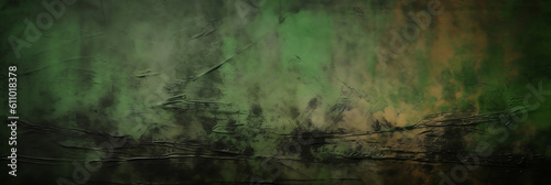 abstract painting background texture with dark olive green, banner, generative AI
