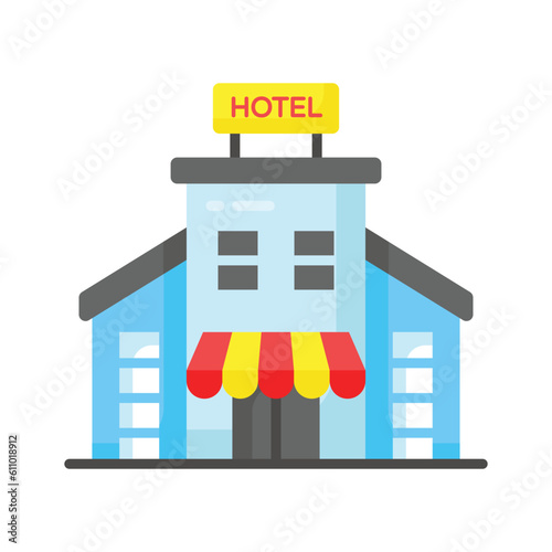 Beautifully designed icon of hotel, modern style vector of hotel building customizable and easy to use