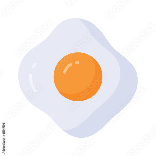 A beautifully designed vector of fried egg in trendy style, ready to use icon