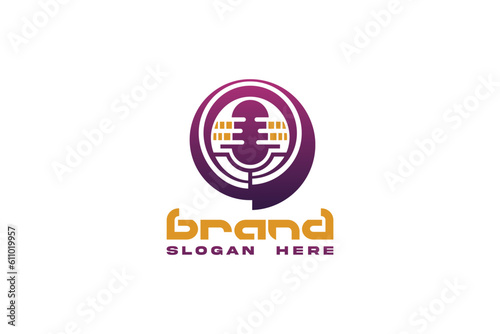 Creative logo design depicting a microhpone - Logo Design Template 