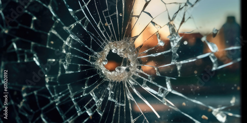 View through the broken glass