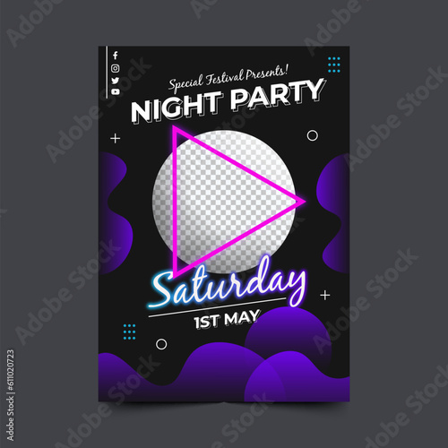 night party brochure flyer template editable eps cc	