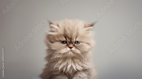 Cuteness Overload. Closeup of a Cute Grumpy Cat / Kitten. With Licensed Generative AI Technology Assistance. © Michael_G