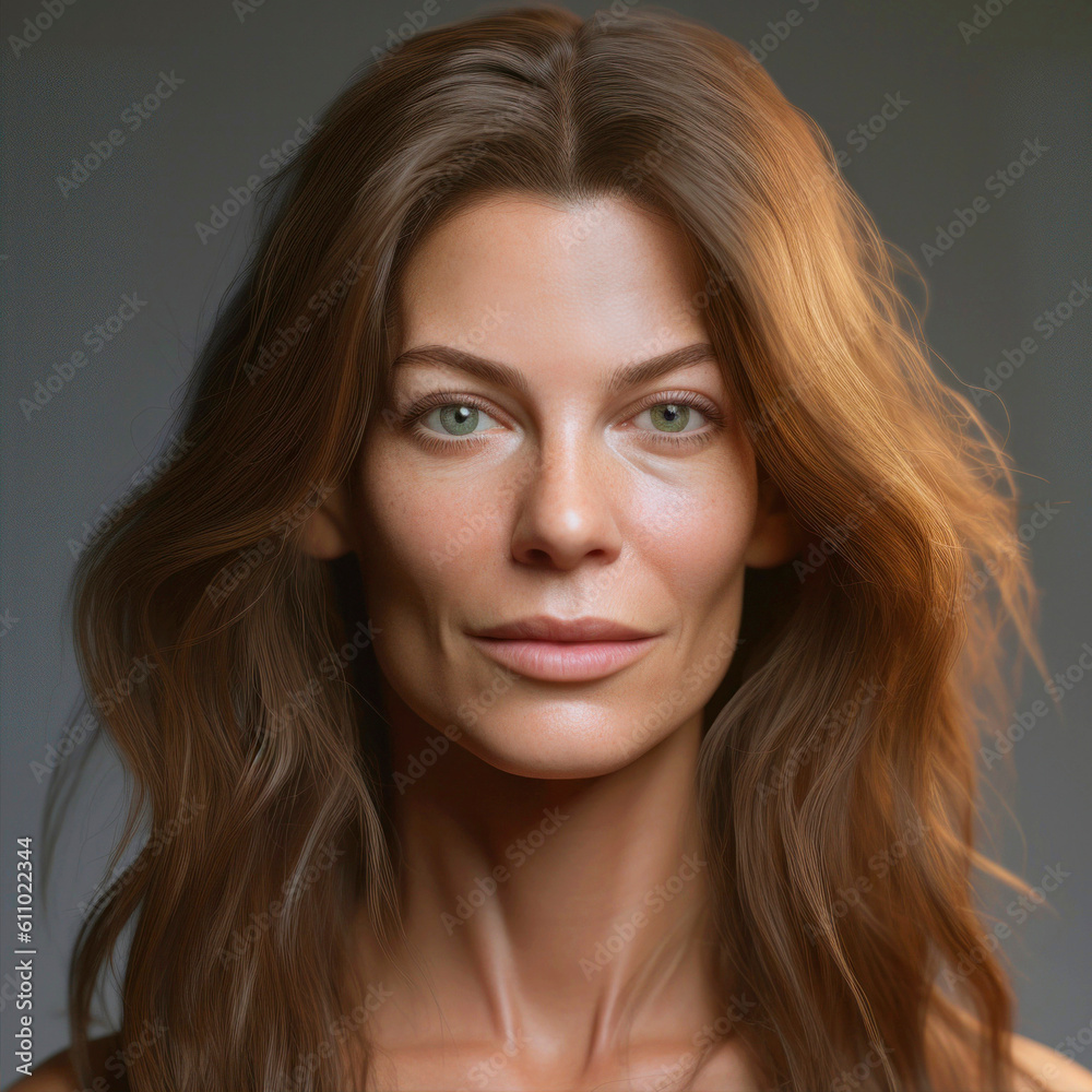 portrait of older supermodel looking in the camera, generative ai portrait of older supermodel looking in the camera, generative ai